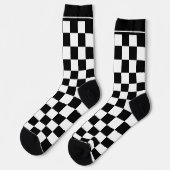 Schwarzweiß-Muster-Crew-Socken Socken (Linkes Detail)