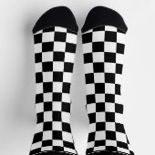 Schwarzweiß-Muster-Crew-Socken Socken (Oben)