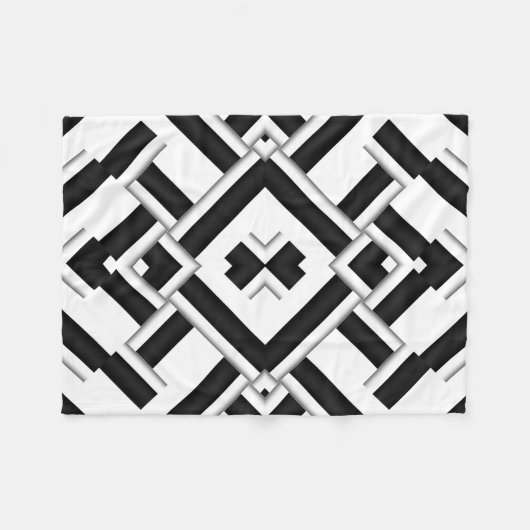 Schwarzweiss-Muster Fleecedecke (Vorderseite (Horizontal))