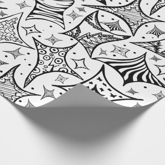 Schwarzweiss-Muster Geschenkpapier (Ecke)