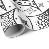 Schwarzweiss-Muster Geschenkpapier (Rolleneckpunkt)