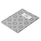 Schwarzweiß-Muster mit Namen Notizblock (Linke Seite)