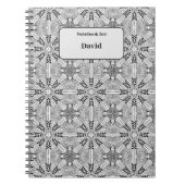 Schwarzweiß-Muster mit Namen Notizblock (Vorderseite)