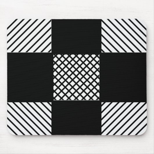 Schwarzweiss-Muster Mousepad (Vorne)