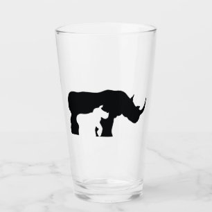 Schwarzweiss-Nashorn Glas