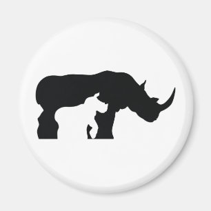 Schwarzweiss-Nashorn Magnet