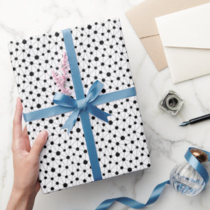 Schwarzweiß-Netzwerk mit Linien und Punkten Geschenkpapier