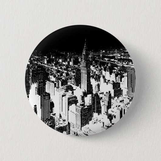 Schwarzweiß New York Button (Vorderseite)