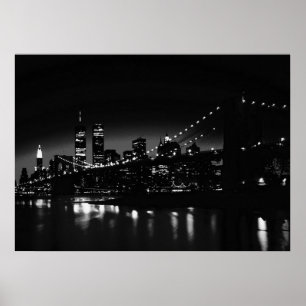 Schwarzweiß-New-York-City-Plakat Poster