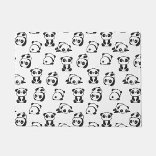 Schwarzweiß-Niedliche Pandas-Muster Fußmatte