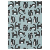 Schwarzweiß Niedliche Tuxedo Kitty Cats Muster Klemmbrett (Rückseite)