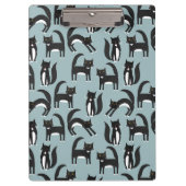 Schwarzweiß Niedliche Tuxedo Kitty Cats Muster Klemmbrett (Vorderseite)