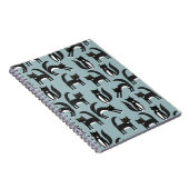 Schwarzweiß Niedliche Tuxedo Kitty Cats Muster Notizblock (Rechte Seite)