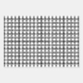 Schwarzweiß-niedliche Weihnachtsmuster Geschenkpapier Set (Vorderseite)