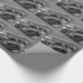 Schwarzweiss-Ninja Geschenkpapier (Ecke)