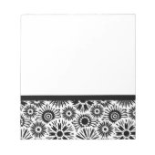 Schwarzweiß-Notebook mit Blumenmuster Notizblock (Vorderseite)