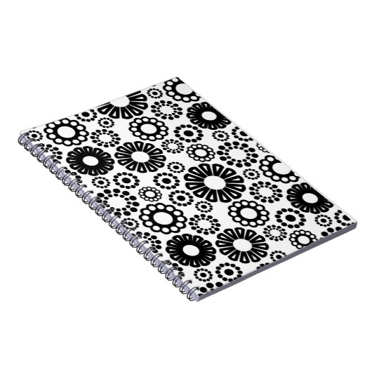 Schwarzweiß-Notebook mit Blumenmuster Notizblock (Rechte Seite)