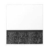Schwarzweiß-Notebook mit Blumenmuster Notizblock (Vorderseite)
