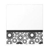 Schwarzweiß-Notebook mit Blumenmuster Notizblock (Vorderseite)