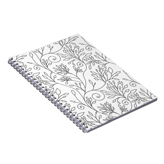 Schwarzweiß-Notebook mit Blumenmuster Notizblock (Rechte Seite)