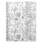 Schwarzweiß-Notebook mit Blumenmuster Notizblock (Vorderseite)