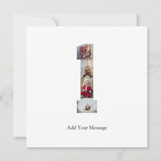 Schwarzweiß-Nummer 1 FotoCollage Dankeskarte (Vorderseite)