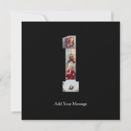 Schwarzweiß-Nummer 1 FotoCollage Dankeskarte