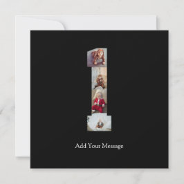 Schwarzweiß-Nummer 1 FotoCollage Feiertagskarte