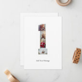 Schwarzweiß-Nummer 1 FotoCollage Mitteilungskarte (Vorderseite/Rückseite Beispiel)