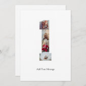 Schwarzweiß-Nummer 1 FotoCollage Mitteilungskarte (Vorne/Hinten)
