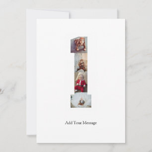 Schwarzweiß-Nummer 1 FotoCollage Mitteilungskarte
