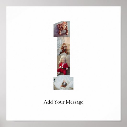 Schwarzweiß-Nummer 1 FotoCollage Poster (Vorne)