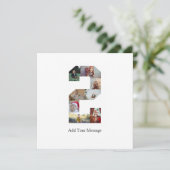 Schwarzweiß-Nummer 2 FotoCollage Ankündigung (Stehend Vorderseite)