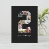 Schwarzweiß-Nummer 2 FotoCollage Ankündigung (Stehend Vorderseite)