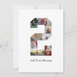 Schwarzweiß-Nummer 2 FotoCollage Dankeskarte