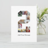 Schwarzweiß-Nummer 2 FotoCollage Dankeskarte (Stehend Vorderseite)