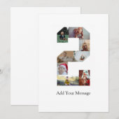 Schwarzweiß-Nummer 2 FotoCollage Dankeskarte (Vorne/Hinten)