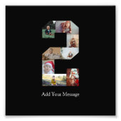 Schwarzweiß-Nummer 2 FotoCollage Fotodruck (Vorne)