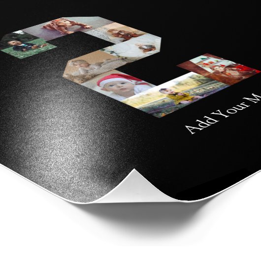 Schwarzweiß-Nummer 2 FotoCollage Fotodruck (Ecke)