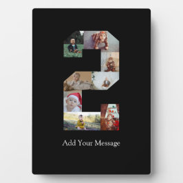 Schwarzweiß-Nummer 2 FotoCollage Fotoplatte