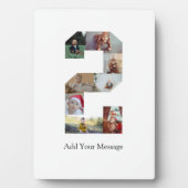 Schwarzweiß-Nummer 2 FotoCollage Fotoplatte (Vorderseite)