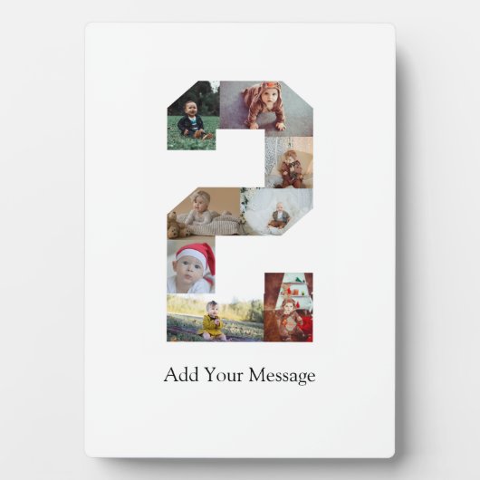 Schwarzweiß-Nummer 2 FotoCollage Fotoplatte (Vorderseite)