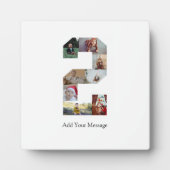 Schwarzweiß-Nummer 2 FotoCollage Fotoplatte (Vorderseite)