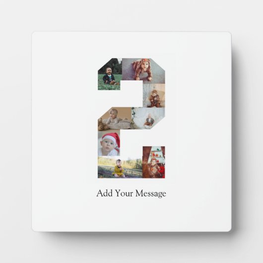 Schwarzweiß-Nummer 2 FotoCollage Fotoplatte (Vorderseite)