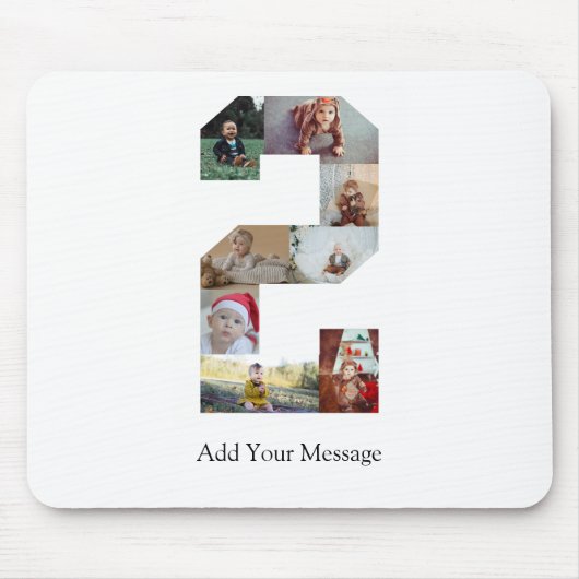 Schwarzweiß-Nummer 2 FotoCollage Mousepad (Vorne)