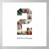 Schwarzweiß-Nummer 2 FotoCollage Poster (Vorne)