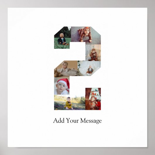 Schwarzweiß-Nummer 2 FotoCollage Poster (Vorne)