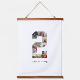 Schwarzweiß-Nummer 2 FotoCollage Wandteppich Mit Holzrahmen