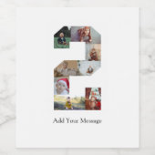 Schwarzweiß-Nummer 2 FotoCollage Weinetikett (Einzelnes Label)