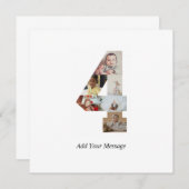 Schwarzweiß-Nummer 4 FotoCollage Dankeskarte (Vorne/Hinten)